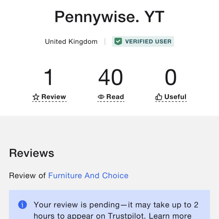 Furniture Choice 1 star review on 1st September 2022