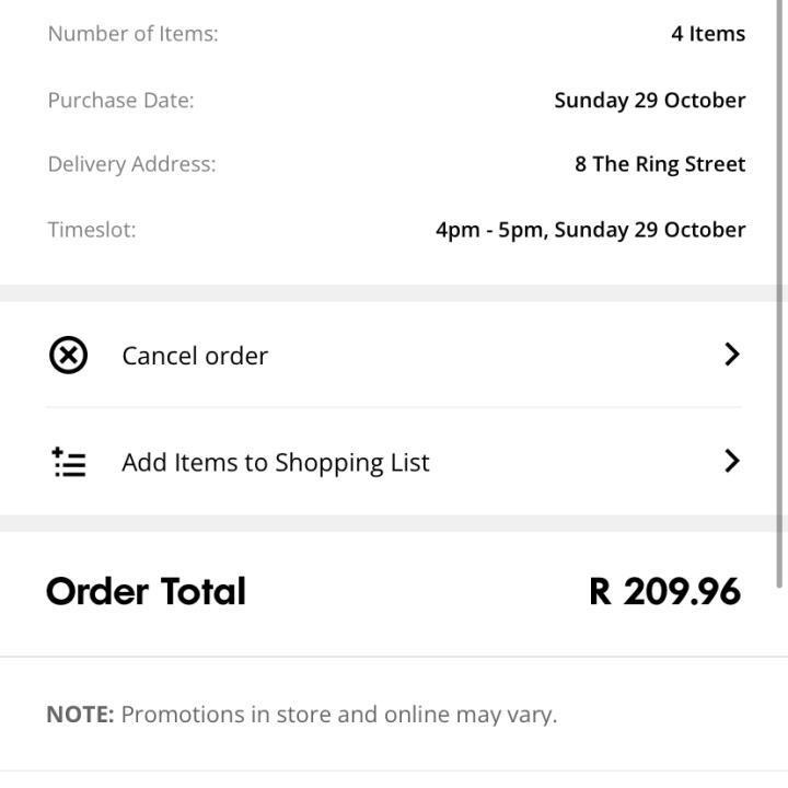 Woolworths SA 1 star review on 29th October 2023