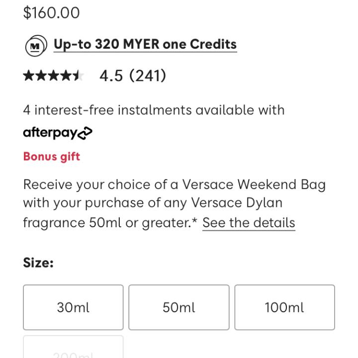 Myer 1 star review on 24th July 2021