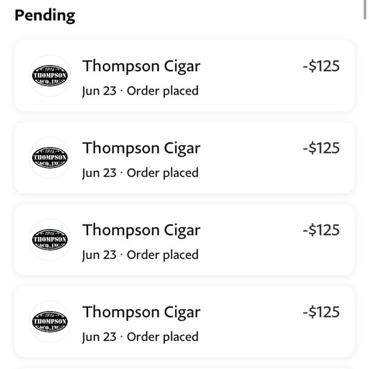Thompson Cigar 1 star review on 24th June 2022