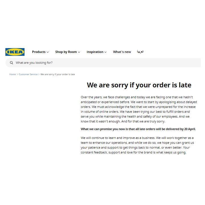 Ikea 1 star review on 20th May 2020