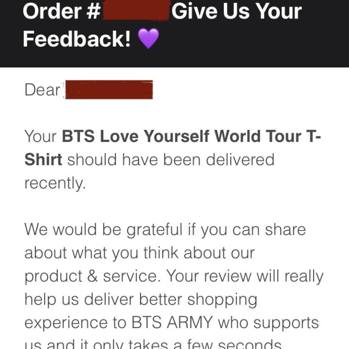 btsmaniashop.com 1 star review on 19th August 2022