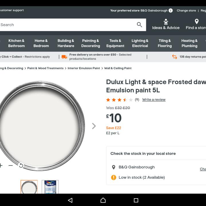 B&Q 1 star review on 21st July 2020