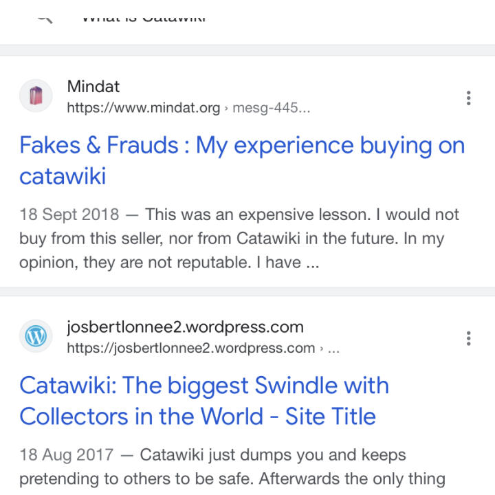 Catawiki 1 star review on 6th November 2022