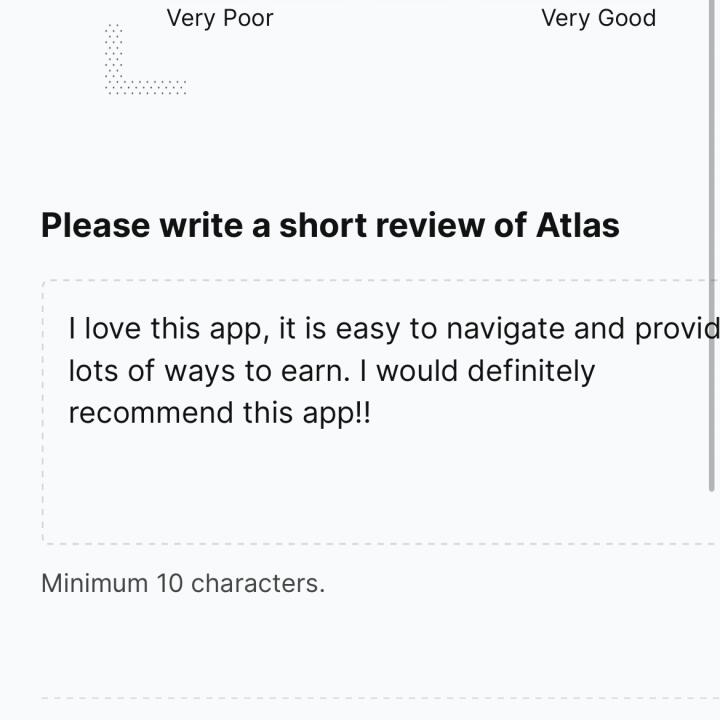 Atlas Rewards Credit Card 5 star review on 30th August 2024