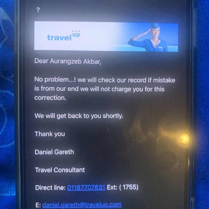 Travelup 1 star review on 7th July 2022