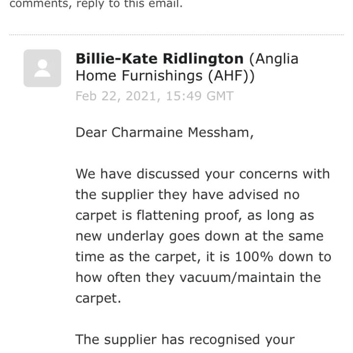 AHF Furniture 1 star review on 22nd February 2021