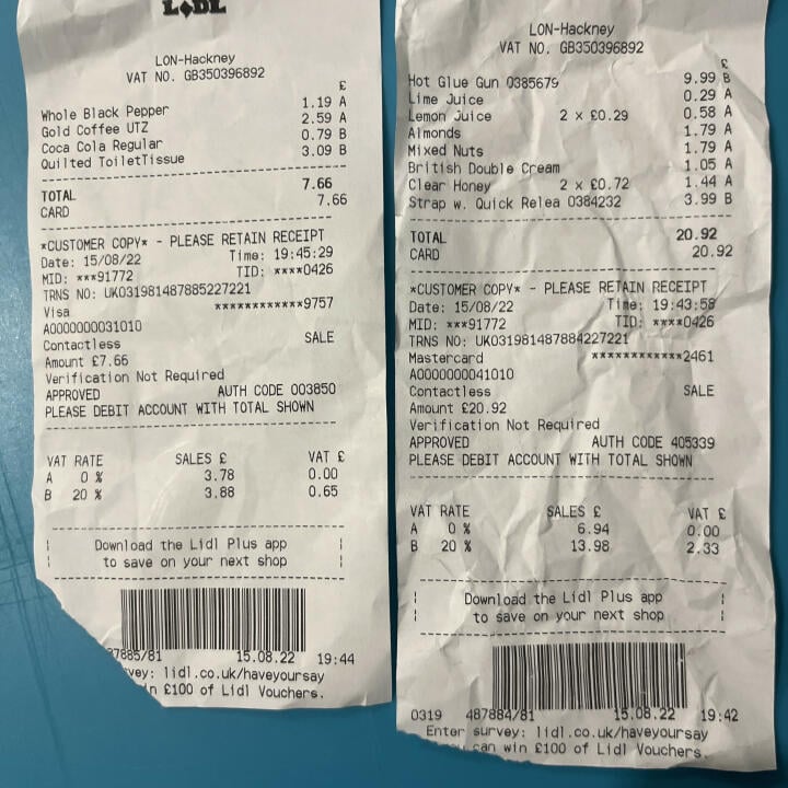 Lidl UK 1 star review on 15th August 2022
