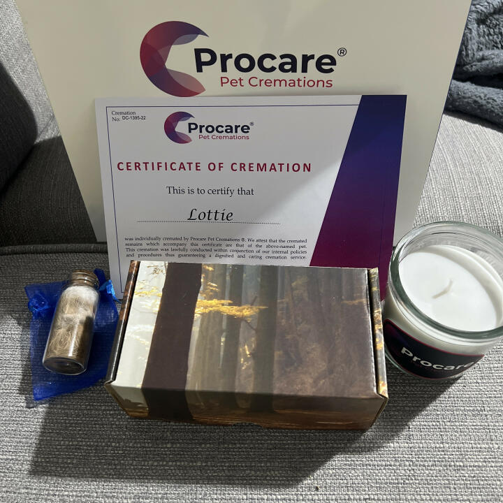Procare Pet Cremations 4 star review on 14th December 2022