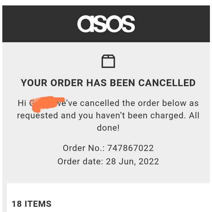 Asos 1 star review on 1st July 2022
