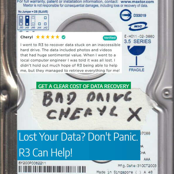 R3 Data Recovery Ltd 5 star review on 3rd December 2021