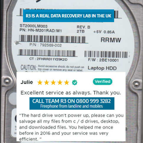 R3 Data Recovery Ltd 5 star review on 4th December 2021