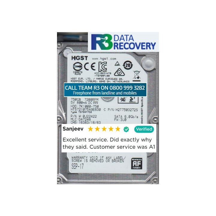 R3 Data Recovery Ltd 5 star review on 25th January 2022