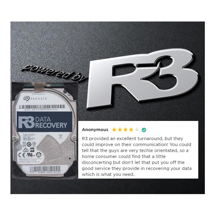 R3 Data Recovery Ltd 4 star review on 3rd June 2021