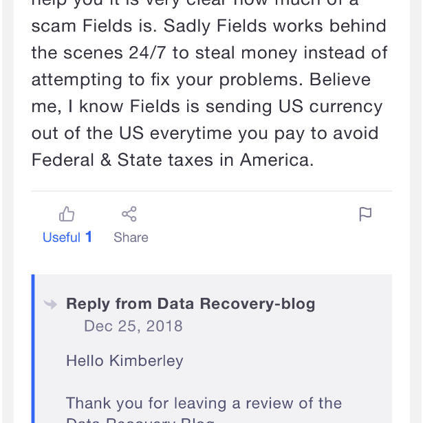 R3 Data Recovery Ltd 5 star review on 20th January 2021
