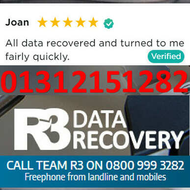 R3 Data Recovery Ltd 5 star review on 10th December 2021