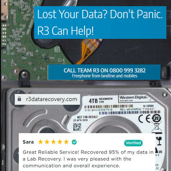 R3 Data Recovery 5 star review on 26th November 2021