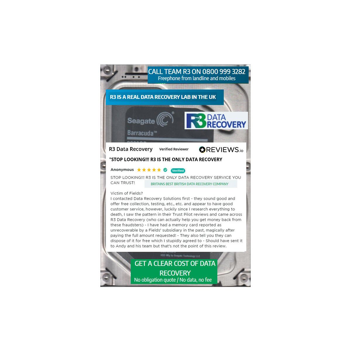 R3 Data Recovery 5 star review on 16th January 2022