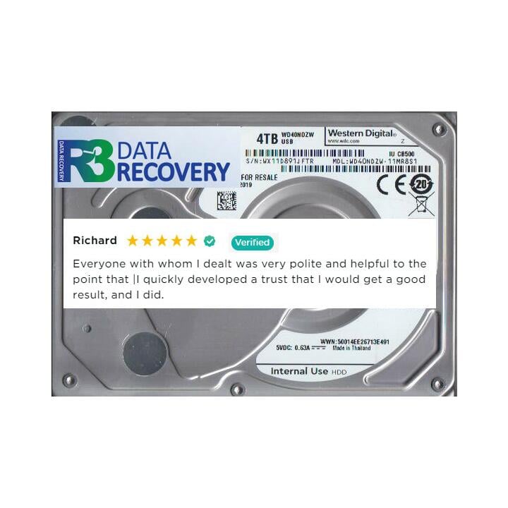 R3 Data Recovery 5 star review on 4th November 2021