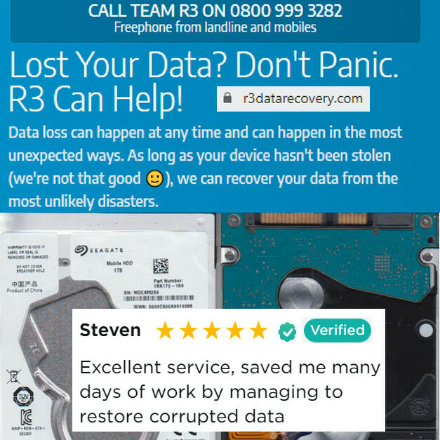 R3 Data Recovery 5 star review on 25th November 2021