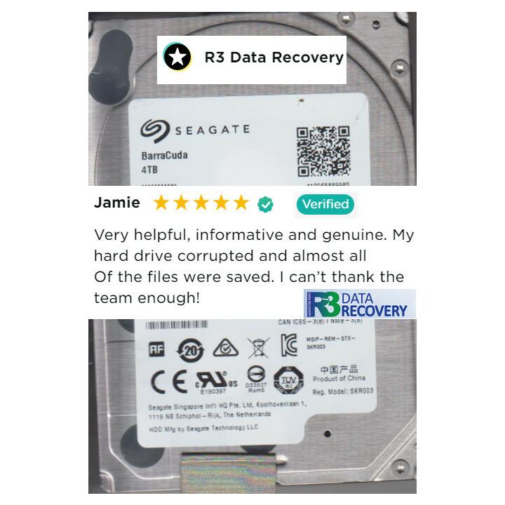 R3 Data Recovery 5 star review on 12th November 2021