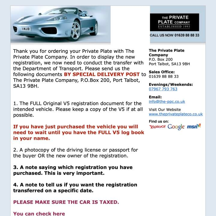 The Private Plate Co. 1 star review on 14th May 2019