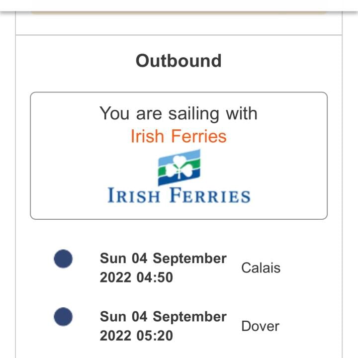 Irish Ferries 1 star review on 20th September 2022