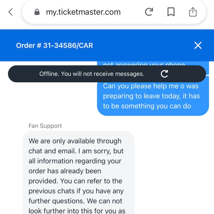 Ticketmaster 1 star review on 27th November 2022