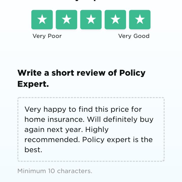 Policy Expert 5 star review on 15th November 2020