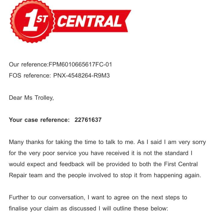 1st CENTRAL 1 star review on 8th October 2022