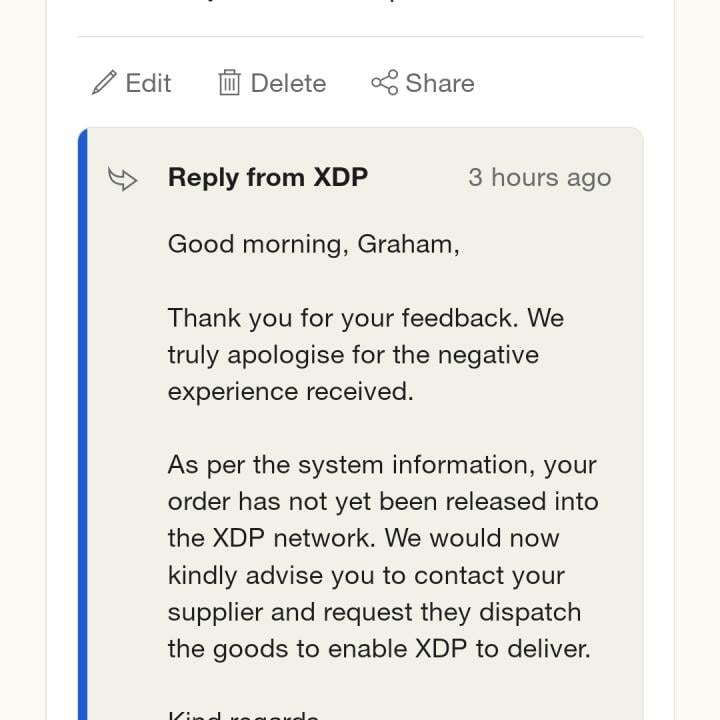 XDP 1 star review on 5th May 2023