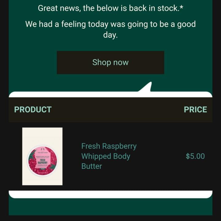 The Body Shop 1 star review on 30th September 2022