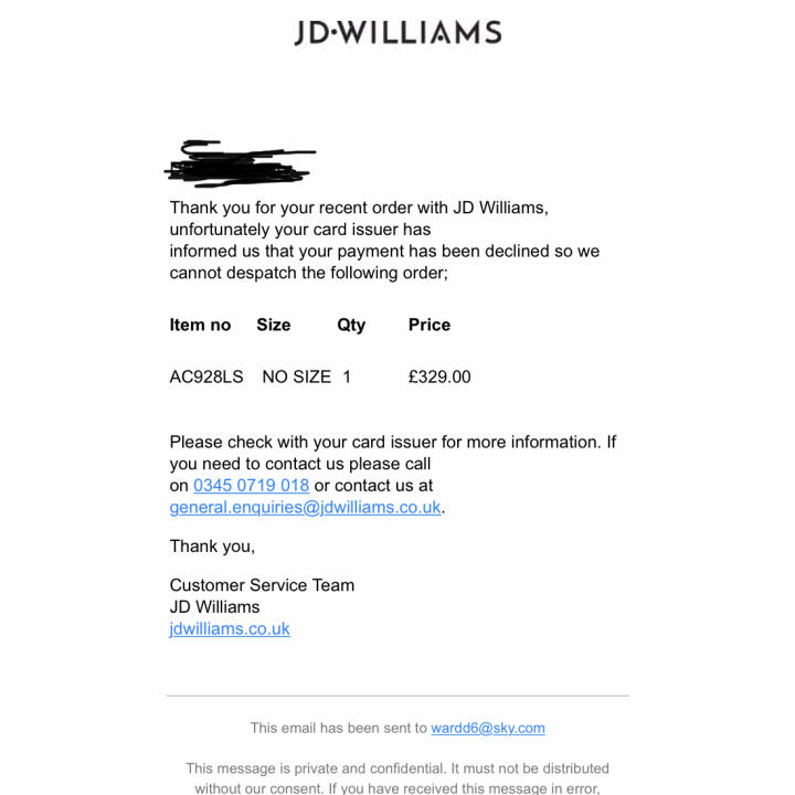 Jdwilliams 1 star review on 13th February 2021