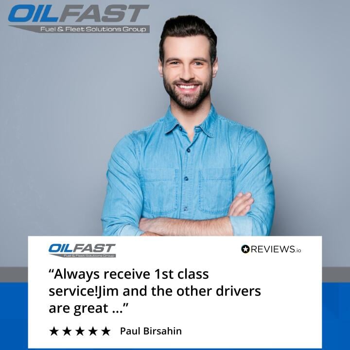 Oilfast 5 star review on 3rd May 2021