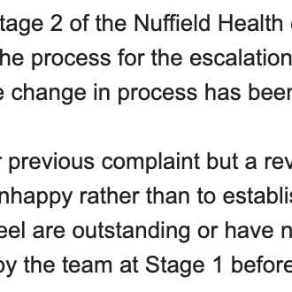 Nuffield Health 1 star review on 24th January 2024