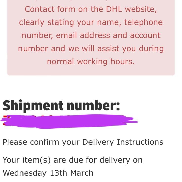 DHL 1 star review on 12th March 2024