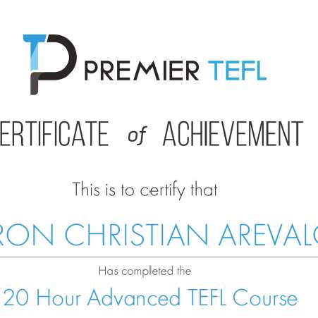 Premier TEFL  5 star review on 17th October 2018