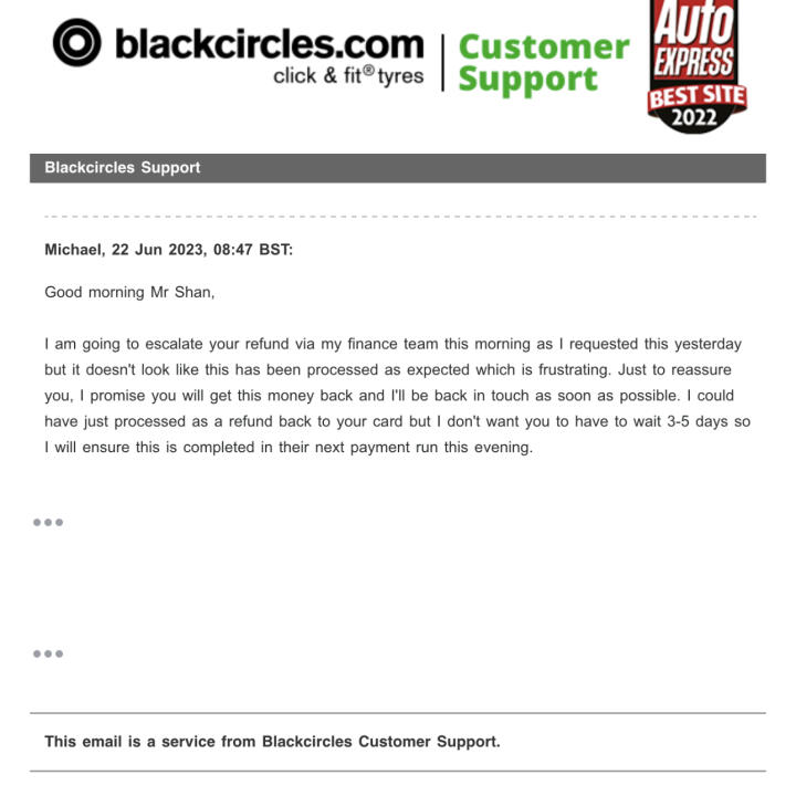 Blackcircles 1 star review on 26th June 2023