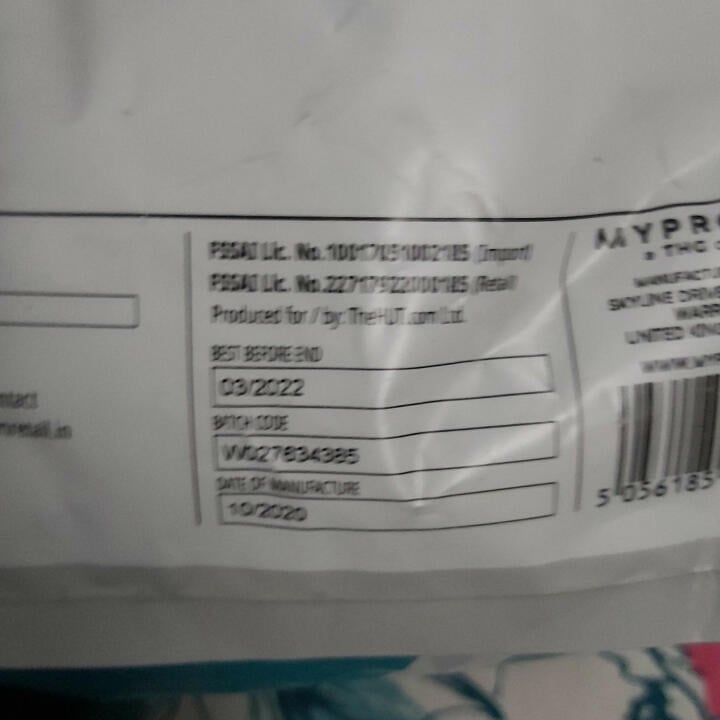 Myprotein 1 star review on 30th December 2021