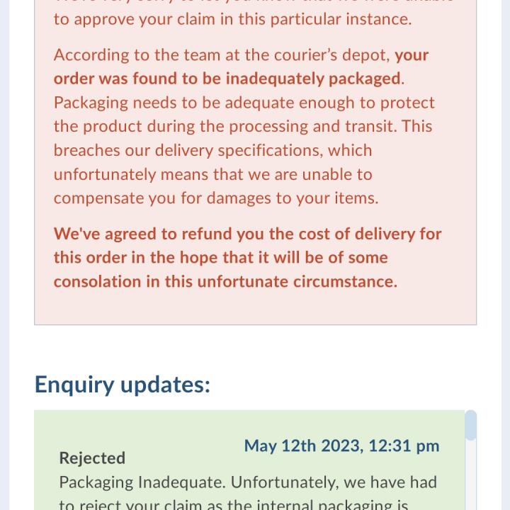 Parcel2Go  1 star review on 12th May 2023