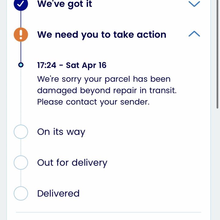 Myhermes 1 star review on 13th May 2022