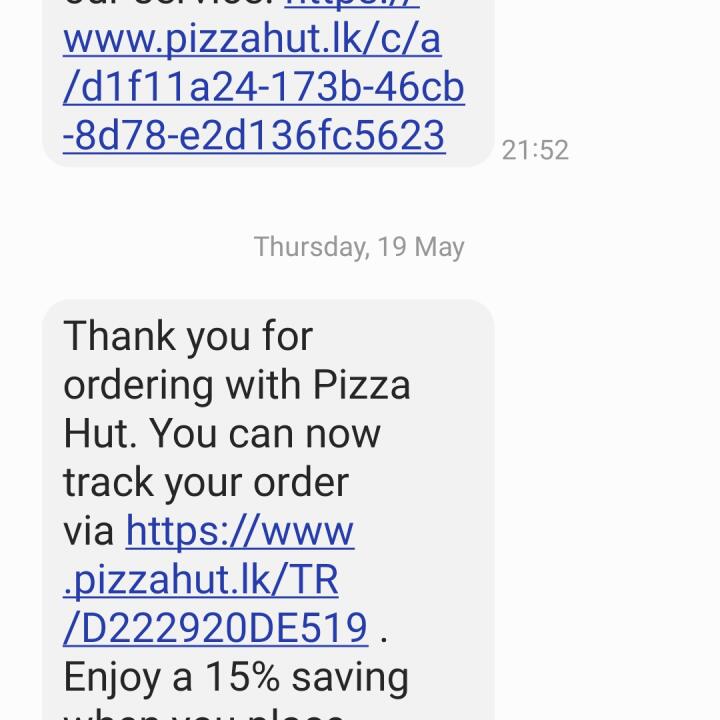 Pizza Hut 1 star review on 19th May 2022