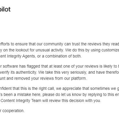Trustpilot 1 star review on 29th November 2023