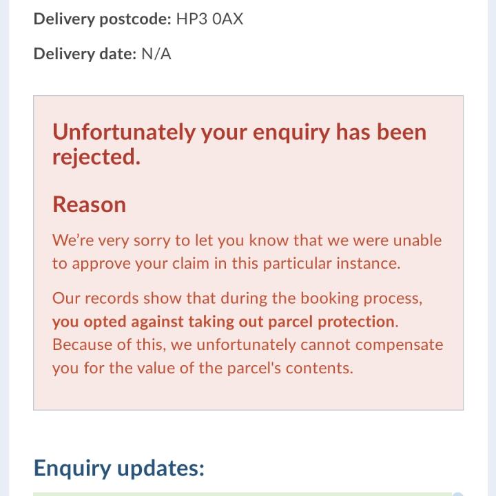 Parcel2Go  1 star review on 12th May 2023