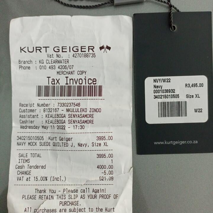 Kurt Geiger  1 star review on 12th May 2022