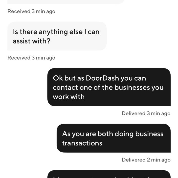 DoorDash 1 star review on 9th March 2024