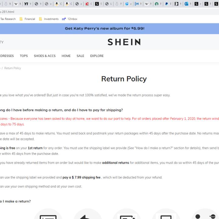 Shein 1 star review on 29th August 2020