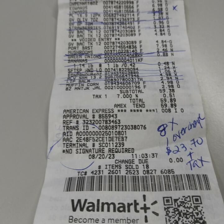 Walmart 1 star review on 24th August 2023