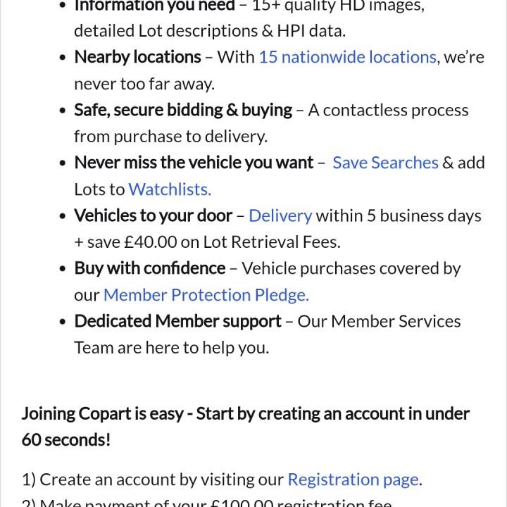 Copart 1 star review on 22nd February 2022