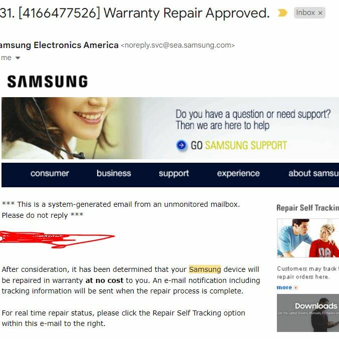 Samsung 1 star review on 15th September 2022
